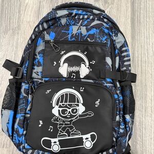 Kids Music-Themed Backpack - Blue and Black